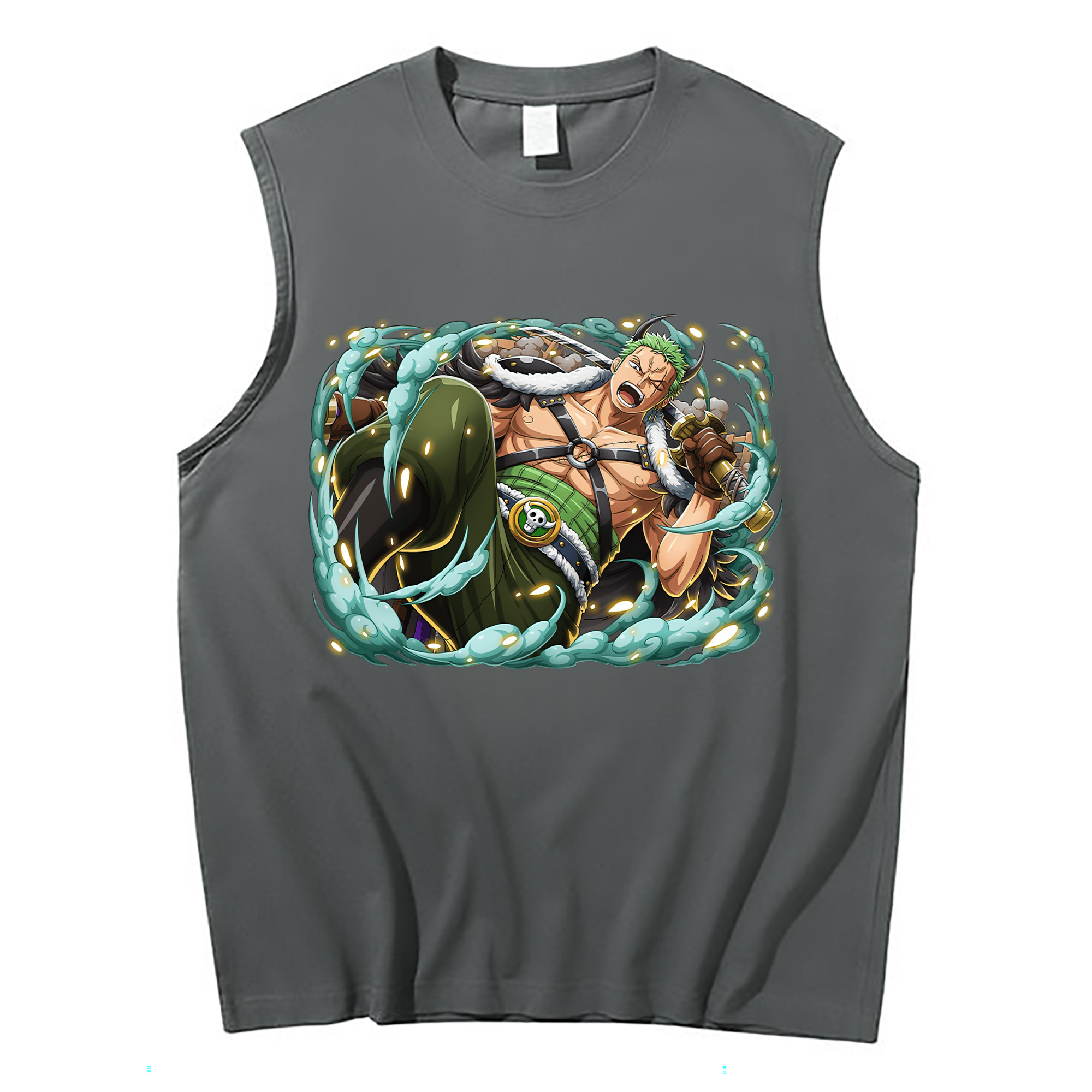 ワンピース ロロノア・ゾロ ONE PIECE Roronoa Zoro コットン100％タンクトップ（フロントプリント）